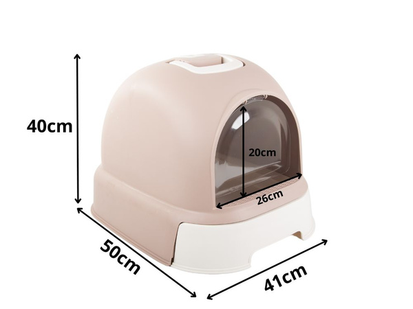 Cat litter tray large closed for litter shovel sturdy pull-out