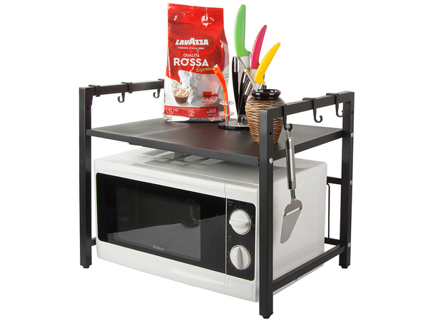 Microwave oven stand shelf adjustable