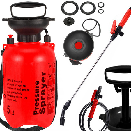 Spiediena smidzinātājs dārza rokas smidzinātājs ar garu lance 5l jostu