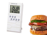 Thermomètre de cuisine sonde lcd horloge pour viande