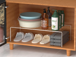 Metal shelf adjustable in width expandable for kitchen organiser white