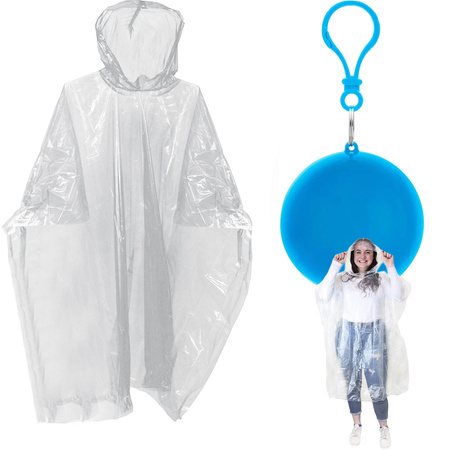 Mackintosh en una bola capa de lluvia poncho llavero