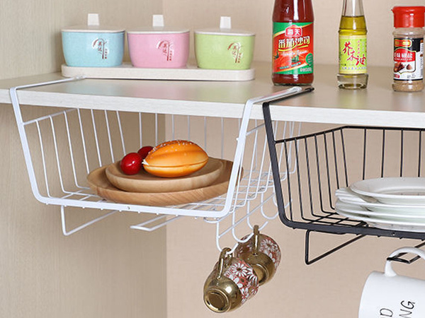 Metāla grozs zem skapja augšas 5 āķi papīra turētājs