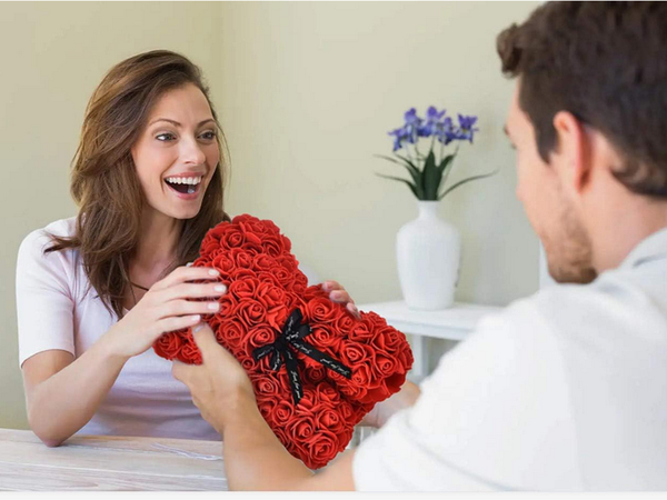 Pétalo de rosa osito de peluche regalo caja grande rosa xl