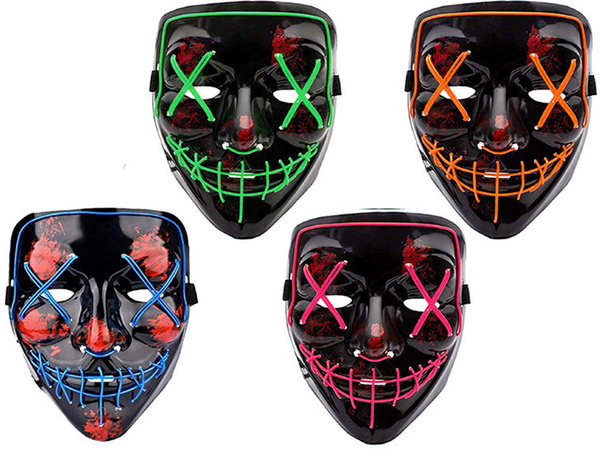 Svietiace led maska halloween strana očista