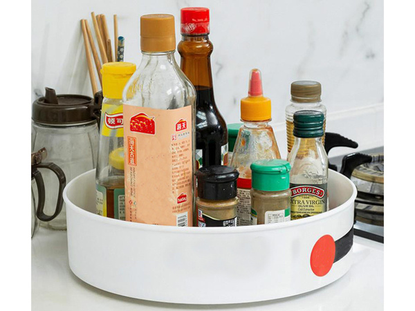 Rotating kitchen organiser spice bowl