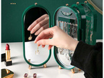 Organisateur de bijoux présentoir pliant miroir stand vert