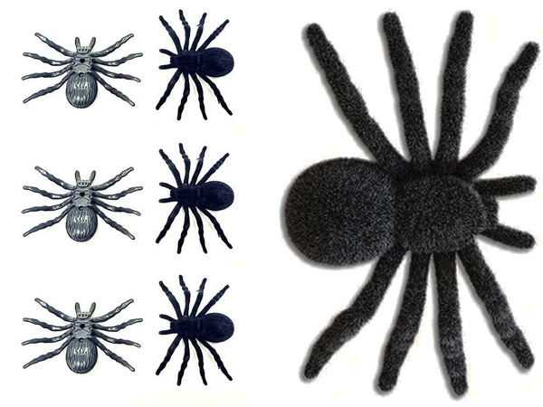 Araignée d'halloween 4 pcs grande décoration effrayante