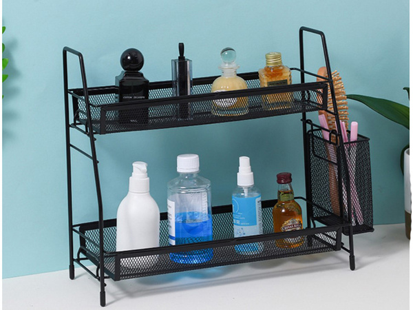 Raft de bucătărie loft bucătărie organizator cu două etaje stand cu coș
