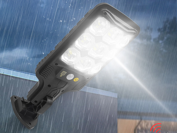 Cob väljas päikesepaneeliga tänavalamp liikumis- ja hämarusanduriga + kaugjuhtimispult