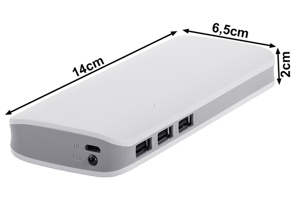 Powerbank 10000mah 3x usb microusb 2.1a power bank led linterna potente rápido