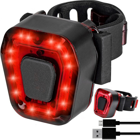 Feu arrière de vélo 14 led pour vélo feu rouge fort arrière batterie usb