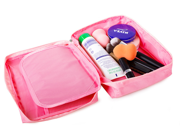Cestovný organizér na make-up ružový