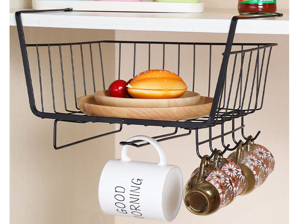 Panier metallique sous armoire top 6 crochets porte-papier