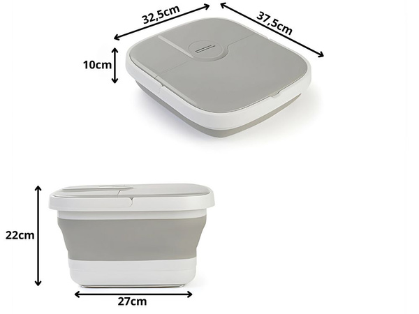 Cubo calentador de pies bol con rodillos masajeadores de burbujas plegable