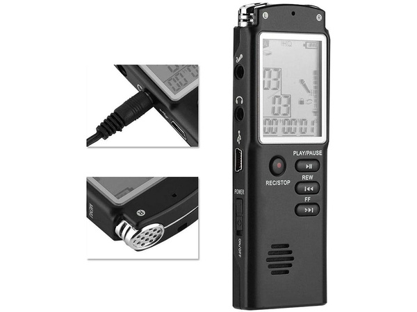 Digitalni diktafon mp3 predvajalnik 8gb občutljiv mikrofon slušalke