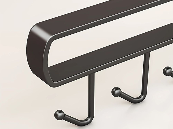 Kitchen hanging rack black metal 6 hooks for utensils hooks