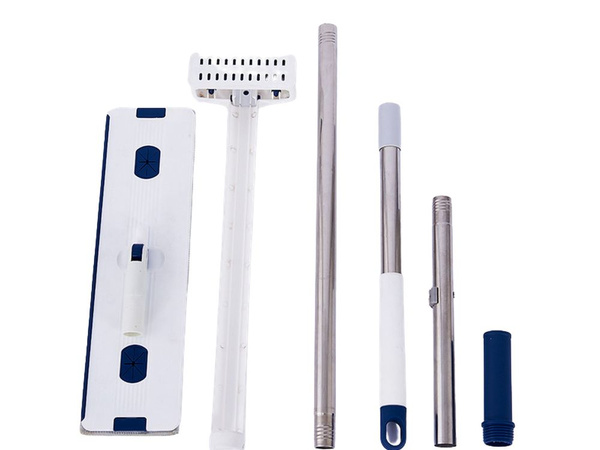 Mopa plana de microfibra con escurridor y cubo plegable desmontable para suelos.