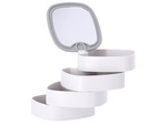 Casket cosmetics organiser jewellery case with mirror 4 tiers