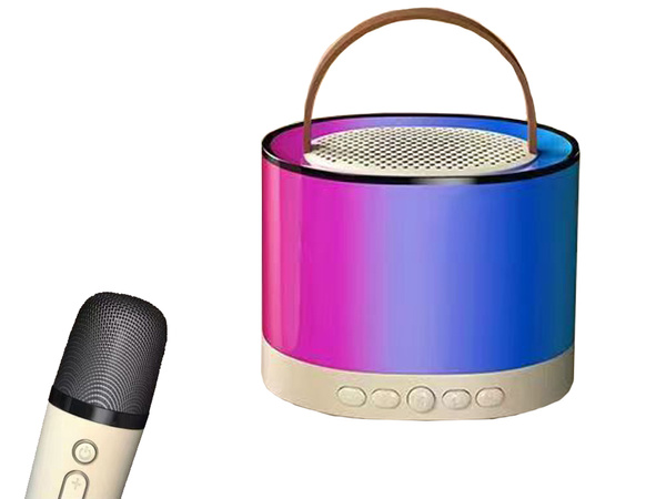 Karaoke set 2x wireless microphone portable bluetooth speaker rgb