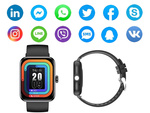 Inteligentné hodinky pre ženy a mužov s gumovým remienkom, športové, Bluetooth, volania, ružové