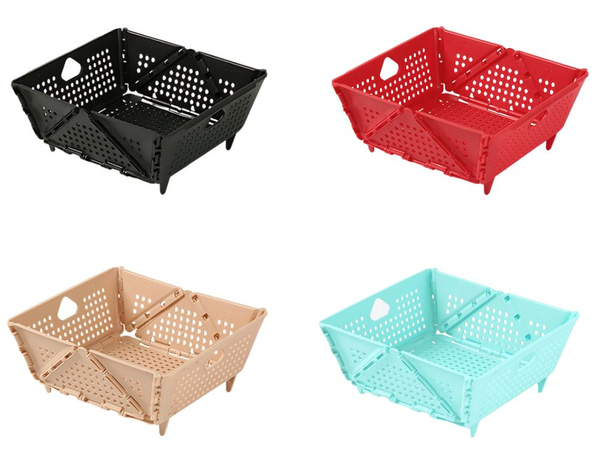 Fruit and vegetable basket, organiser, colander, foldable tray, plastic basket