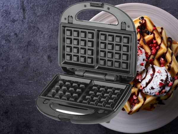 3-in-1 toaster, waffle maker, donut maker, interchangeable plates, 850w, non-stick