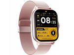 Reloj inteligente para mujer y hombre con correa de goma, deportivo, Bluetooth, llamadas, rosa