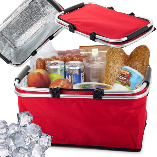 Thermal folding picnic basket insulating shopping basket