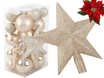 Sapin de noël boules de noël paillettes or étoiles paillettes 8 / 6 / 5
