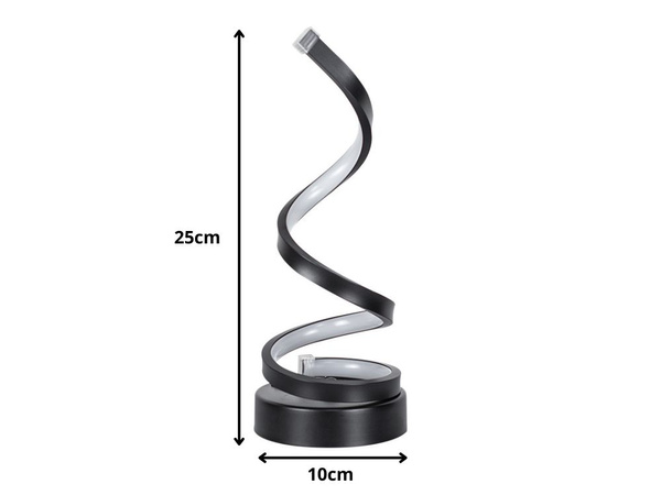 Spirálová LED stolná lampa, 3 farby svetla, regulácia jasu cez USB