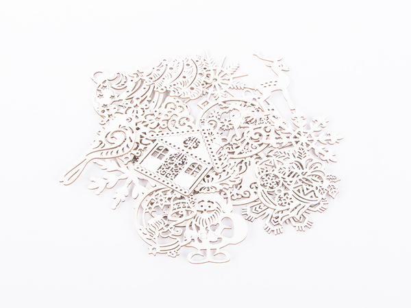 Décorations de sapin de noël en bois 20 pieces pendentifs baubles ornaments