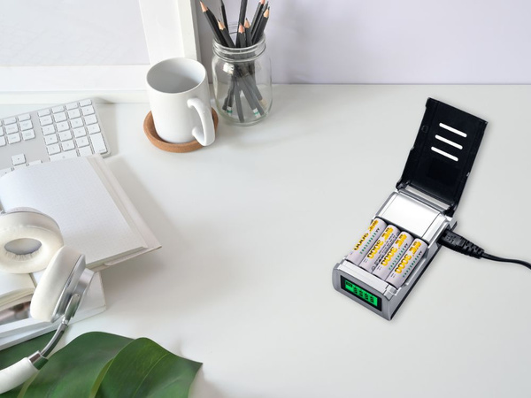 Chargeur de batteries rapide pour piles aa et aaa automatique