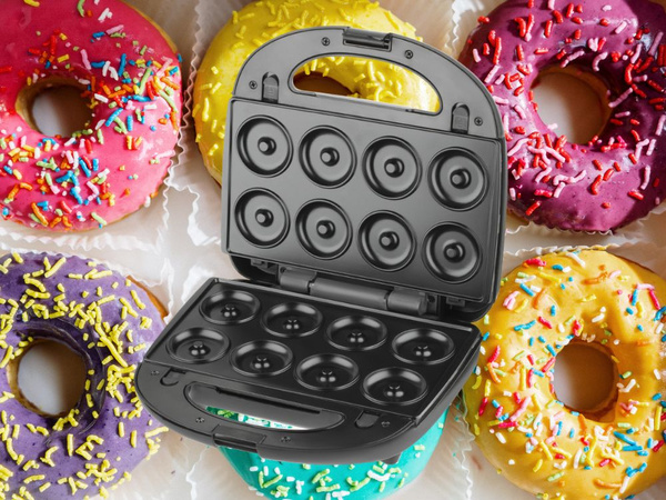 3-in-1 toaster, waffle maker, donut maker, interchangeable plates, 850w, non-stick