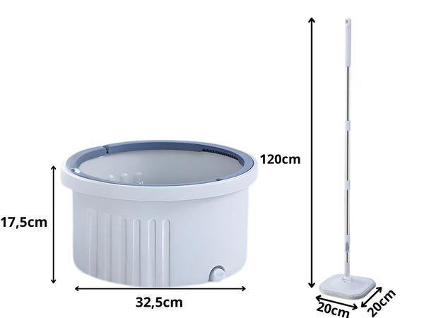 Mop plat carré avec seau rotatif égouttoir capuchon en microfibre