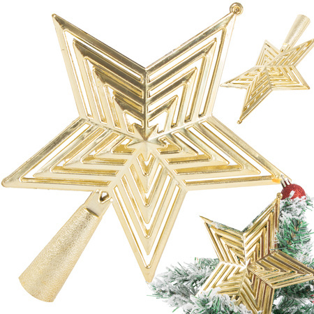 Christmas star christmas tree ornament christmas tip unbreakable gold