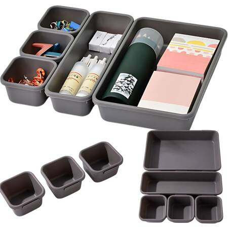 Organiser set 8pc trinket trays plastic drawer boxes