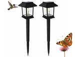 2 x LAMPĂ SOLARĂ CU SENSOR DE AMURG ȘI MIȘCARE, TIP ȚEPUȘĂ, IMPERMEABILĂ, DECORATIVĂ