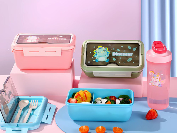 Cutie pentru prânz cutie pentru micul dejun recipient pentru micul dejun tacâmuri pentru prânz cu set de sticle de apă