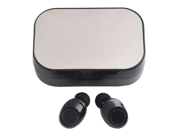 bluetooth belaidės ausinės su led įkrovimo dėklu ir mikrofonu