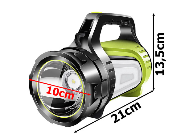 Wiederaufladbare led-taschenlampe suchscheinwerfer leistungsstarke powerbank