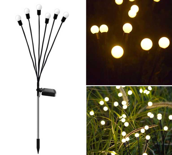 LAMPA OGRODOWA 2 SZT 6 KULEK CIEPŁA (60)