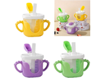 Baby drinking cup silicone handles 300ml with straw
