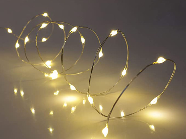 Drôtové svetlá 100 led s batériami 10m biela teplá