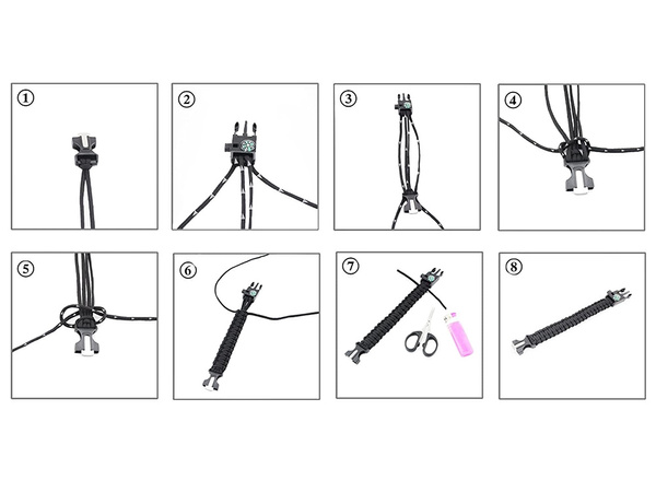 BRĂȚARĂ DE SUPRAVIEȚUIRE BRĂȚARĂ 5IN1 BUSOLĂ FLINT FRÂNGHIE CUȚIT PARACORD FRÂNGHIE