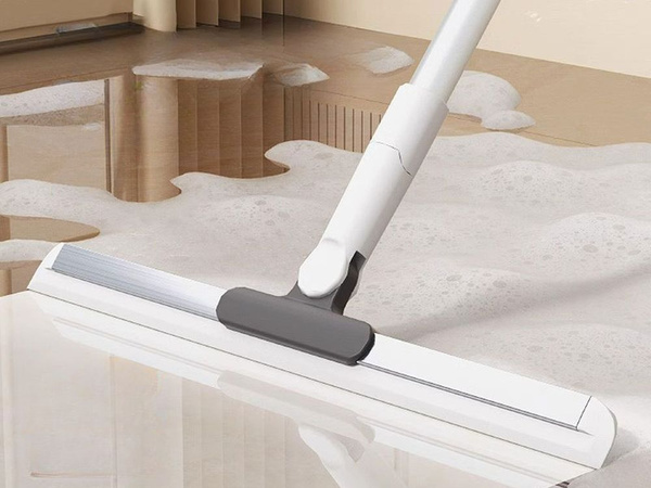 Raclette pour sols, fenêtres et miroirs avec manche télescopique long