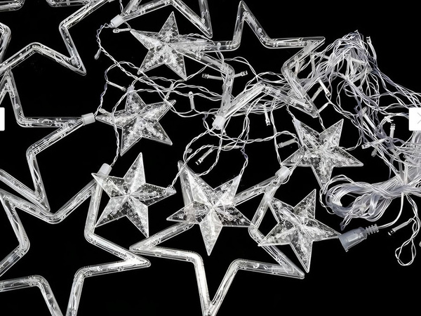 Stea ghirlanda lumini perdea de lumină 138 condus în aer liber culoare caldă