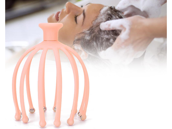 Relaxing hand-held scalp massager for head rubs