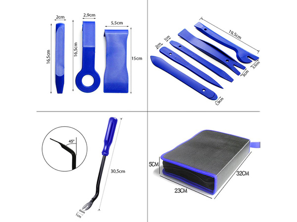 Upholstery pliers extractors radio clips