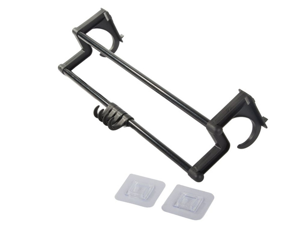 Colgador de baño negro para toallas y accesorios 40cm sin taladrar 4 ganchos